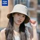唐獅（TonLion）2026新款雙面漁夫帽子女春秋款盆帽防曬遮陽(yáng)帽夏季顯臉小時(shí)尚百搭 米白色 L 55-58CM