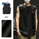 回力（Warrior）背心男純棉美式復古潮流無(wú)袖寬肩男士運動(dòng)健身籃球砍袖百搭打底衫 【純棉透氣】-黑#ZHL回形灰 5XL