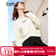 百圖betu女裝春季新款衛衣不規則下擺小眾截短式圓領(lǐng)衛衣2402T16 米白 L