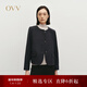 OVV秋冬熱賣(mài)女裝細閃羊毛薄花呢圓弧下擺休閑夾克外套 深空灰 XS