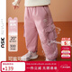 ASK JUNIOR強防水羽絨褲兒童褲子冬加厚保暖女小童長(cháng)褲硬殼工裝褲 粉色 130 