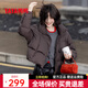 鴨鴨（YAYA）羽絨服女2025秋冬新品時(shí)尚韓版立領(lǐng)短款泡芙面包服保暖外套YZ 醬咖色 M 160/84A