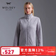 WOLSEY斯可斐抓絨衣外套加厚防風(fēng)保暖連帽可拆開(kāi)衫夾克戶(hù)外春秋女 銀灰色 L 170
