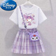 迪士尼（Disney）女童夏季2025新款兒童學(xué)院連衣裙女孩夏裝短袖jk套裝 紫裙蛋糕庫洛米[不配包] 130 [建議身高120-130]