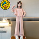 G.duck小黃鴨女童春秋裝套裝兒童款洋氣時(shí)髦中大童女孩春秋季款炸街衣服 粉色套裝 150