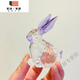 潤華年水晶可愛(ài)小兔子飾品家居書(shū)桌裝飾車(chē)載送朋友閨蜜兔年創(chuàng  )意禮物擺件 紫色水晶兔[極]