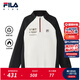 斐樂(lè )FILA【斐暖】?jì)和b上衣2025年冬季新款男大童加絨長(cháng)袖T恤 牧筠白-IV 170