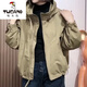 啄木鳥(niǎo)（TUCANO）沖鋒衣2025春秋新款連帽洋氣百搭拉鏈時(shí)髦戶(hù)外棒球服潮400斤胖MM 卡其綠 M 【建議85-105斤】