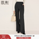 香影西裝闊腿褲女垂感2025冬季新款深灰色褲子寬松顯瘦高腰直筒褲 深灰 M 160/64A/95-110斤