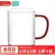 NITORI宜得利家居 透明玻璃杯牛奶杯咖啡杯彩色柄 耐高溫馬克杯 450ml 琥珀