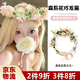 鉑吶苓花環(huán)頭飾簪花女新娘婚禮森系花朵編發(fā)帶兒童成人古風(fēng)發(fā)箍花童發(fā)飾 森系花環(huán)頭飾【粉色】