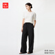 優(yōu)衣庫常規款女裝麻混紡舒適長(cháng)褲/休閑褲新款26春夏新款482246 09 黑色 L