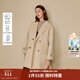茵曼2025冬季女裝新款西裝領(lǐng)羊駝毛桑蠶絲雙面呢大衣中長(cháng)款毛呢外套 燕麥色 S