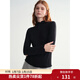 獨束大碼女裝【綿綿衫】發(fā)熱木耳邊半高領(lǐng)打底衫秋冬微胖百搭T 半高領(lǐng)百搭黑 4XL （尺碼：6）