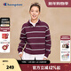 Champion冠軍Polo衫女2025秋季新款翻領(lǐng)條紋經(jīng)典簡(jiǎn)約長(cháng)袖襯衫潮牌 紫色條紋 L