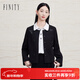 菲妮迪（FINITY）菲妮迪短外套秋季新款小香風(fēng)珠繡設計黑色長(cháng)袖西裝女 黑色 L
