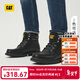 卡特（CAT）新品男士戶(hù)外休閑復古工裝靴高幫復古單鞋 黑色 40