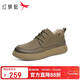 紅蜻蜓勃肯鞋男鞋25冬季新款加絨保暖棉鞋休閑皮鞋通勤鞋WTD45150卡其40