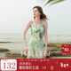 三彩獨醒2025夏季新款暈染一字領(lǐng)印花吊帶裙連衣裙長(cháng)裙度假F 嫩黃色 L 165/88A