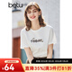 betu百圖女裝春裝新款寬松韓版卡通印花短袖T恤ins潮JD2102T08 白色 S