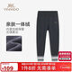 英氏（YEEHOO）女童打底褲兒童褲子中大童裝長(cháng)褲加絨加厚彈力百搭冬裝 灰色 130 
