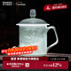 景德鎮（jdz）陶瓷家用中式手工長(cháng)城茶杯茶具帶蓋辦公泡茶杯喝茶水杯送長(cháng)輩禮物 影青浮雕長(cháng)城茶杯