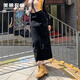 美麗衣櫥（BEAUTIFUL WARDROBE）美式潮流工裝半身裙2025秋冬季中長(cháng)款高腰寬松可調節抽繩女士長(cháng)裙