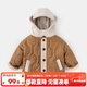 嘟嘟家兒童棉服冬裝寶寶加厚棉衣男童上衣連帽女童棉襖冬季小童童裝外套 咖色 110