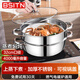 BSITN 湯鍋帶蒸籠32cm 燉煮蒸鍋雙層湯蒸鍋不銹鋼燃氣灶蒸鍋電磁爐2414