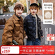ASK JUNIOR【90白鴨絨】男童羽絨服秋冬裝襯衫領(lǐng)保暖羽絨外套 卡其色 150 