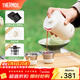 膳魔師（THERMOS）茶旅套裝戶(hù)外露營(yíng)旅行茶具保溫茶壺茶杯生日新年禮物TCMU-200LC 【升級涂層內膽】雲白