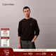 Calvin KleinJeans春秋男士美式運動(dòng)休閑風(fēng)ck刺繡字母純色圓領(lǐng)內搭打底衛衣