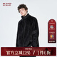 BJHG不計后果美式休閑仿銀狐絨外套男春秋款潮牌歐美寬松情侶夾克外套 暗夜黑 M M