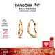 潘多拉（PANDORA）不對稱(chēng)心形耳環(huán)金色現代摩登愛(ài)心設計極簡(jiǎn)生日禮物送女友