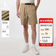 哈吉斯（HAZZYS）男裝 2025夏季混紡男褲【PHIZ系列】織帶設計寬松短褲男