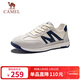 駱駝（CAMEL）經(jīng)典T頭輕盈軟彈休閑板鞋秋季百搭德訓鞋男 G15S547095 白藍 40