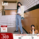Lee【張凌赫代言】411舒適高腰小直腳藍色日常休閑女士牛仔褲潮流 淺藍色 28 (120-130斤)