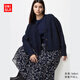 優(yōu)衣庫女裝舒芙蕾針織短開(kāi)衫/外套空調衫通勤478339 69 藏青色 M /160/84A