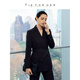 TIE FOR HER高圓圓款羊毛高級感修身氣質(zhì)職場(chǎng)通勤束腰女士西裝上衣 石墨黑137B M