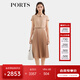 PORTS寶姿女裝春夏新款通勤襯衫領(lǐng)拼接百褶收腰短袖中長(cháng)連衣裙 珍珠粉-1 L (8)