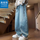 真維斯戶(hù)外運動(dòng)牛仔褲男士春秋大碼美式彎刀時(shí)尚百搭直筒長(cháng)褲 藍色 XL