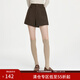 范思藍恩A字高腰顯瘦百搭短褲女冬2024新款直筒闊腿休閑褲子14424 深咖色 S