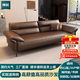 豫星素輕奢直排真皮沙發(fā)家用意式極簡(jiǎn)出租房辦公室客廳高端現代皮藝沙發(fā) 醇香咖 耐磨易保養 尊貴大氣 三人位2.0米【彈簧海綿款】+抱枕