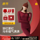 意芬（Arachne）本命年大紅色保暖內衣女馬年衣服禮物秋衣秋褲套裝內褲女士騏驥紅 酒紅套裝+1對襪子+1條純棉內褲 【莫代爾輕暖】 XL