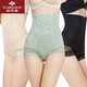 雀喜美內褲后脫式產(chǎn)后高腰收腹內褲塑身蕾絲邊透氣提臀內褲女塑形束腰褲 1膚色+1黑色 2XL