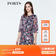 PORTS寶姿  春夏新品女裝優(yōu)雅印花系帶連衣裙A字裙LN8D134HPP027 黑色印花 S (4)