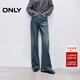 ONLY2025冬季新款做舊復古水洗寬松約克線(xiàn)剪裁直筒牛仔褲女|125432036 J35 510洗水牛仔藍 L L標準褲長(cháng)