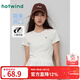 熱風(fēng)（Hotwind）女士t恤正肩短袖夏季新款刺繡小花修身顯瘦百搭打底衫短T恤女上衣 04白色 L