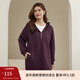 纖莉秀大碼女裝個(gè)性小眾百搭顯瘦半拉鏈連帽衛衣胖mm2025冬裝新款4580 醬紫色 3XL