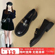 ZHR樂(lè )福鞋女復古一腳蹬學(xué)院制服小皮鞋女通勤舒適女鞋 AH352黑色38